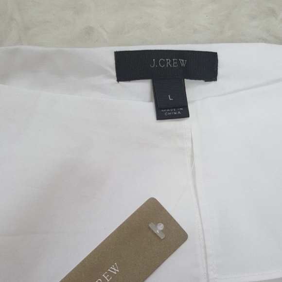 ⛔sold⛔J Crew Ribbon Cold shoulder Poplin Top - Picture 5 of 8